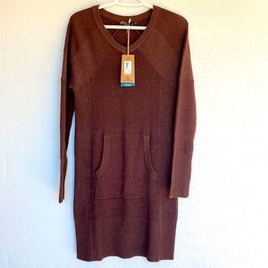 NWT Prana Avalone Sweater Dress Small Medium Knit Long Sleeve Eco Wool Blend